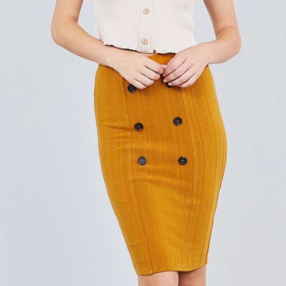 Gorgeous Knit Mustard Fall Skirt
